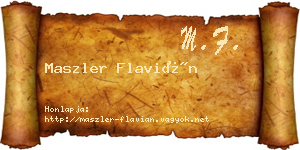 Maszler Flavián névjegykártya
